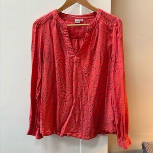 GAP coral Red Polka Dot Long Sleeve Blouse – Size M